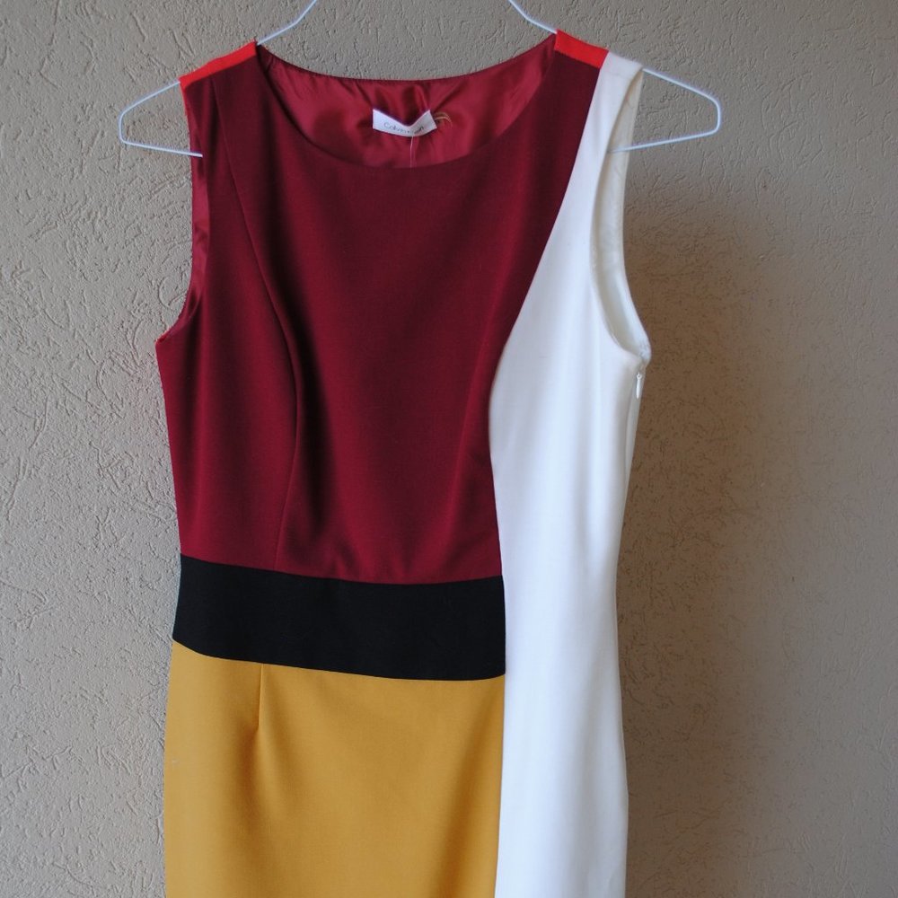 NWT! Calvin Klein block color pencil dress